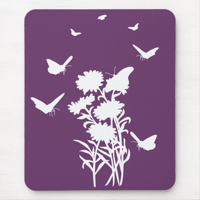Butterflies Silhouette Mousepad Musmatta (Framsidan)