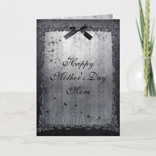 Butterflies Silver & Black Gothic Mors dag Kort