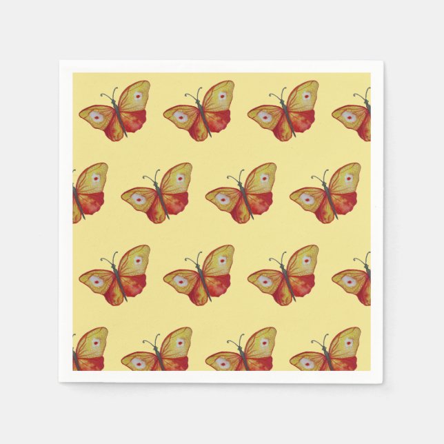 Butterflies Snyggt Summer Napkins Pappersservett (Framsidan)