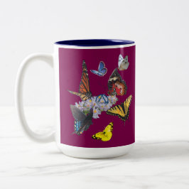 butterflies sobriety symbol slogan2 mug Två-Tonad mugg