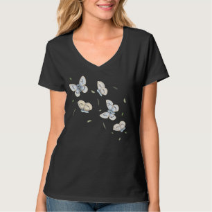 Butterflies som flyger i Falling Löv T Shirt