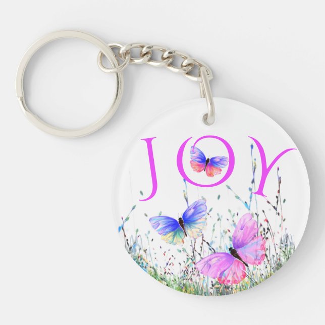 Butterflies som flyger i Nature Keychain Gift (Framsidan)