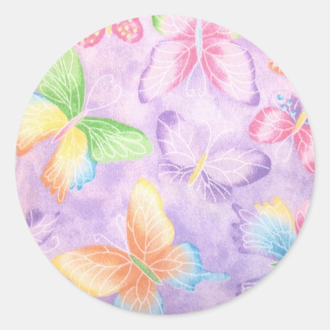 Butterflies Stickers Runt Klistermärke (Framsida)