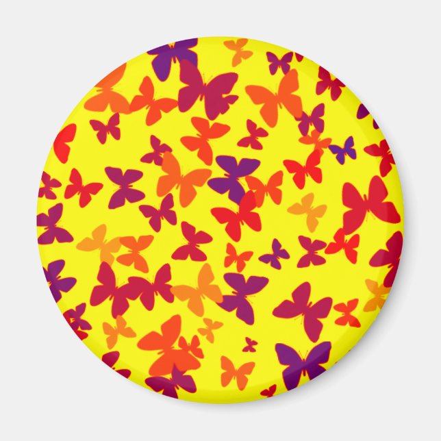 Butterflies Summer Roligt Magnet (Framsidan)