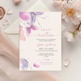 Butterflies Sweet 16 Birthday-inbjudan Inbjudningar