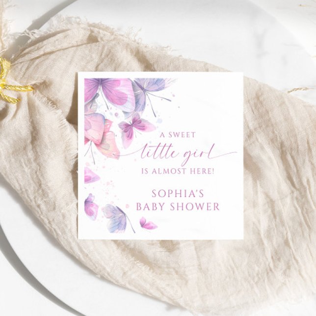 Butterflies Sweet Little Baby Shower Pappersservett (Skapare uppladdad)