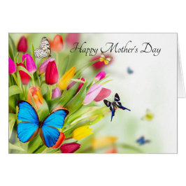 Butterflies & tulipes Mors dag-kort OBS Kort