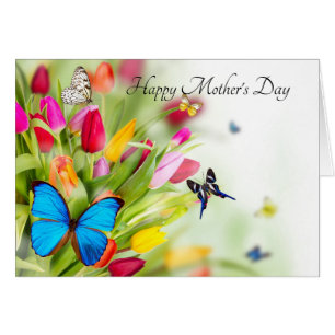 Butterflies & tulipes Mors dag-kort OBS Kort