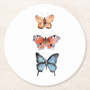 Butterflies Underlägg Papper Rund