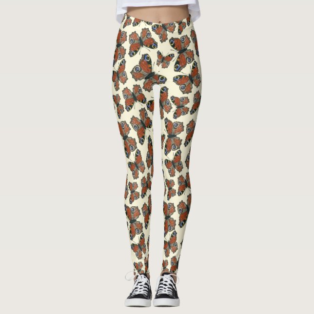 Butterflies vattencolor mönster leggings (Framsida)