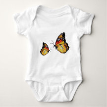 Butterflies vattenfärgsritningBaby Jersey Bodykost
