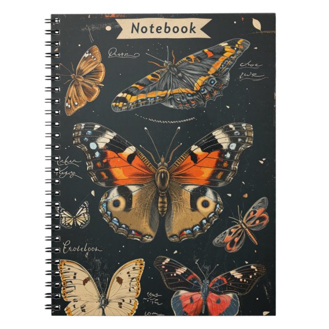 Butterflies-Vintage Anteckningsbok (Framsidan)