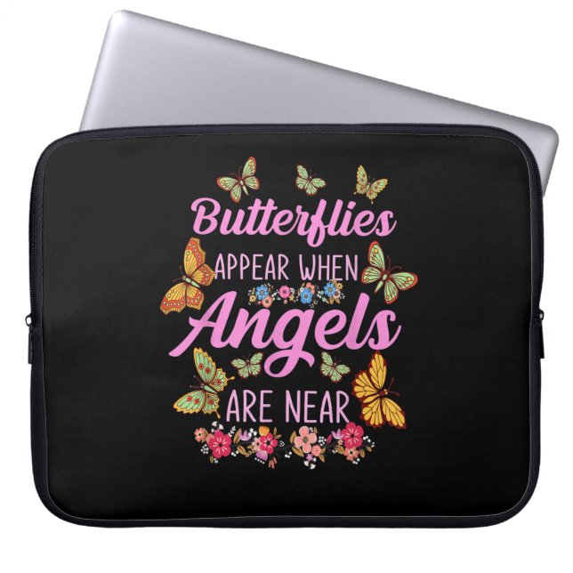 Butterflies visas när Änglar är nära fjäril Laptop Fodral (Framsidan)