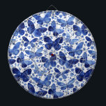 Butterflies Watercolor Blue Darttavla<br><div class="desc">Indigo Blue Vattencolor butterfly-målning.</div>