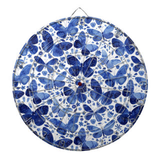 Butterflies Watercolor Blue Darttavla