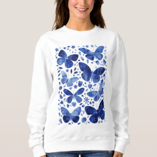 Butterflies Watercolor Blue T Shirt