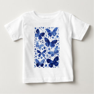 Butterflies Watercolor Blue T Shirt