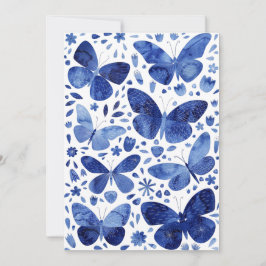 Butterflies Watercolor Blue Tack Kort