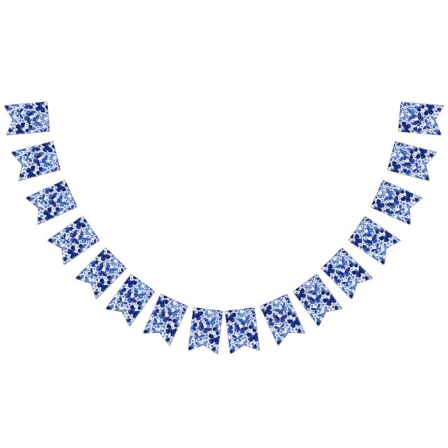 Butterflies Watercolor Blue Vimplar (Alla)