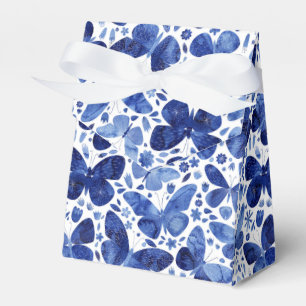 Butterflies Watercolor Indigo Blue Presentaskar