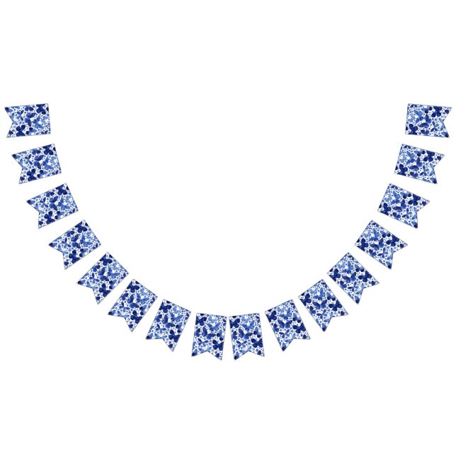 Butterflies Watercolor Indigo Blue Vimplar (Alla)