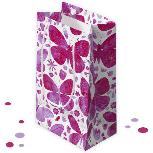 Butterflies Watercolor Magenta Rosa