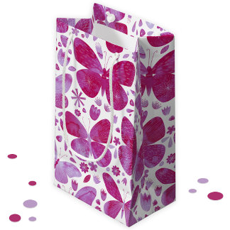 Butterflies Watercolor Magenta Rosa