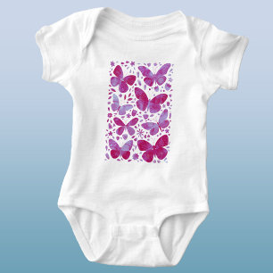 Butterflies Watercolor Magenta Rosa T Shirt