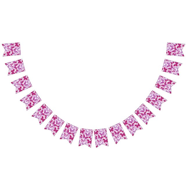 Butterflies Watercolor Magenta Rosa Vimplar (Alla)