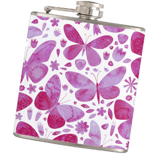 Butterflies Watercolor Rosa Keepsaké Fickplunta
