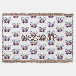 Butterflies Welcome Thanket Blanket Filt