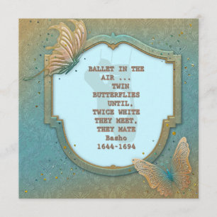 Butterflies with haiku by Basho inbjudan