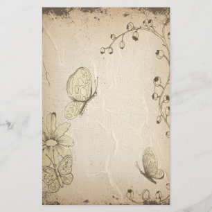 Butterflies Wrinkled Antique Stationery Brevpapper