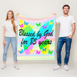 BUTTERFLIGEN 85 BIRTHDAY BLESSINGS FLEECE BLANKET