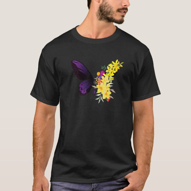 Butterflower chrysanthemums and butterfly t shirt (Framsida)