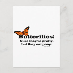 Butterflugor är Söt men de äter Poop Vykort