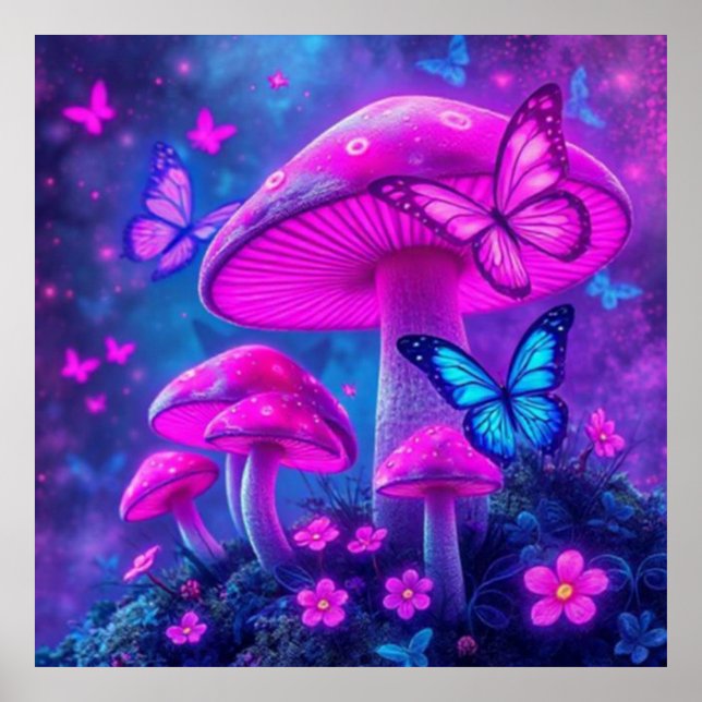 Butterflugor, blommor och svampar poster (Framsidan)