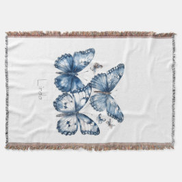 Butterflugor i Delft Blue, anpassade Filt