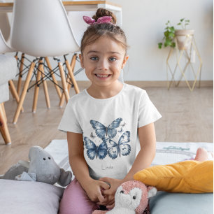 Butterflugor i Delft Blue, anpassade T Shirt