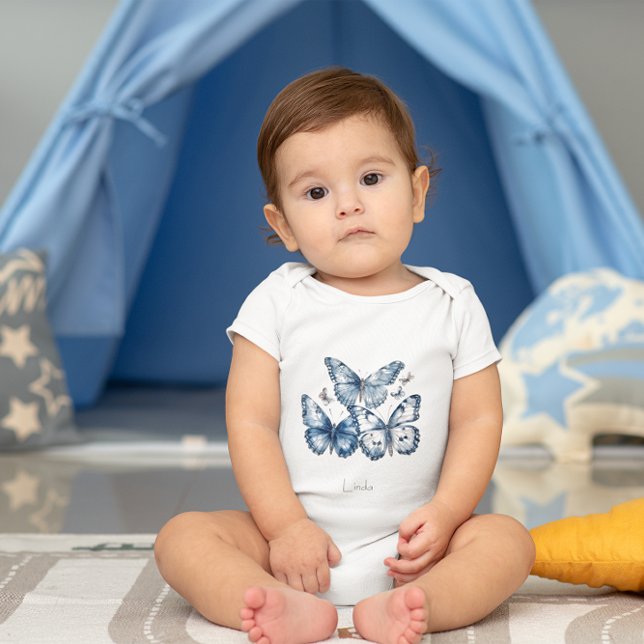 Butterflugor i Delft Blue, anpassade T Shirt (Skapare uppladdad)