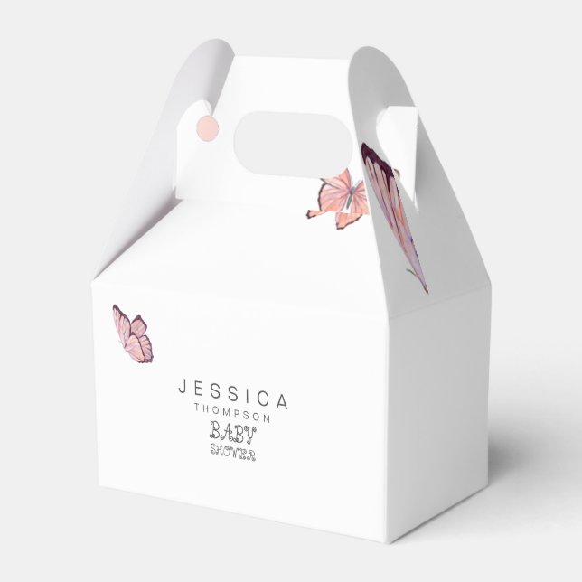 Butterflugor i Luft Baby Shower White Presentaskar (Framsidan Sidan)