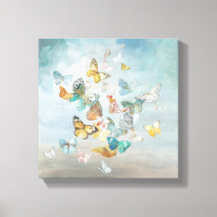 Butterflugor i molnen canvastryck