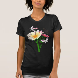 Butterflugor och blommor t shirt