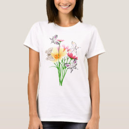 Butterflugor och blommor tee