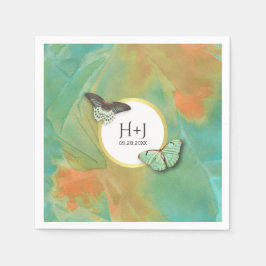 Butterflugor på sydöstra Färg Bröllop Pappersservett