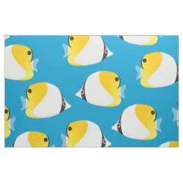 Butterfluifisk Tropical Fish Print Mönster Tyg