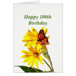 Butterfly 100:e födelsedagen hälsningskort