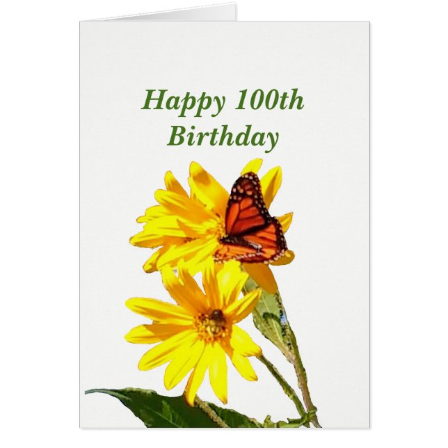 Butterfly 100:e födelsedagen hälsningskort (Framsidan)