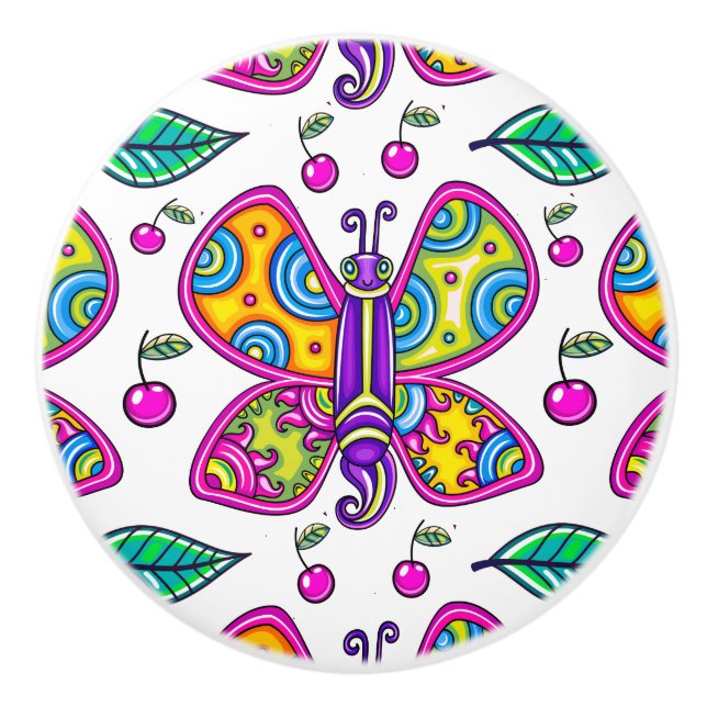 Butterfly 1 Keramisk knopp (Framsidan)