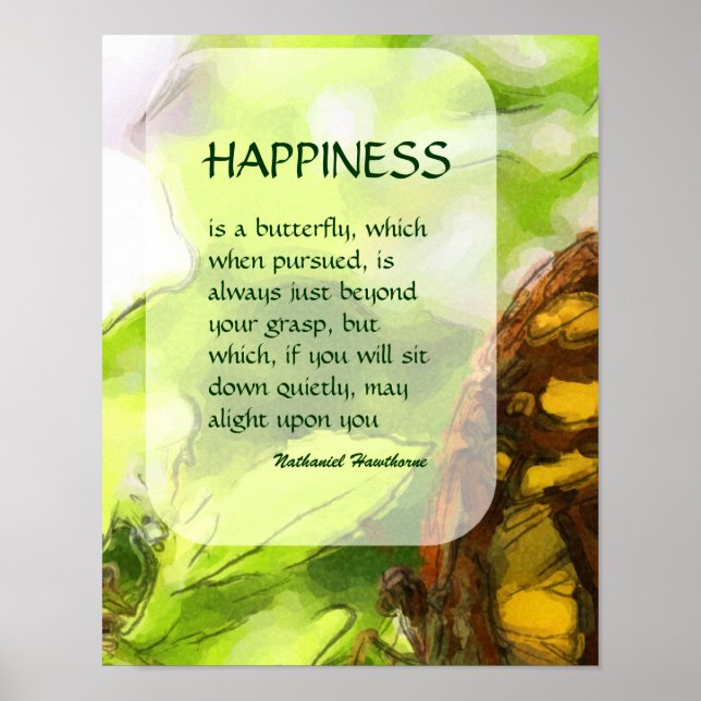 Butterfly 2 Happational Inspirational-citat Poster (Framsidan)